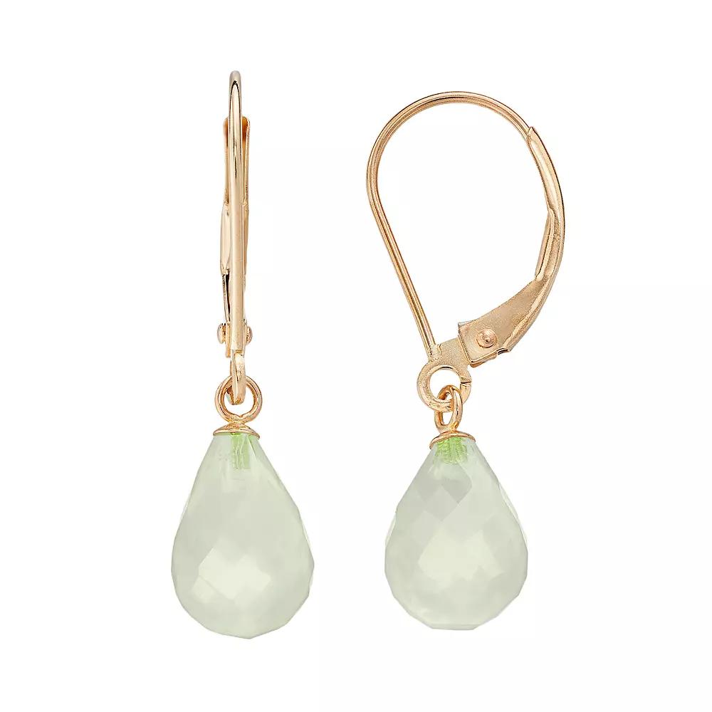 14k Gold Lemon Quartz Briolette Drop Earrings, Women's, Yellow Product Image