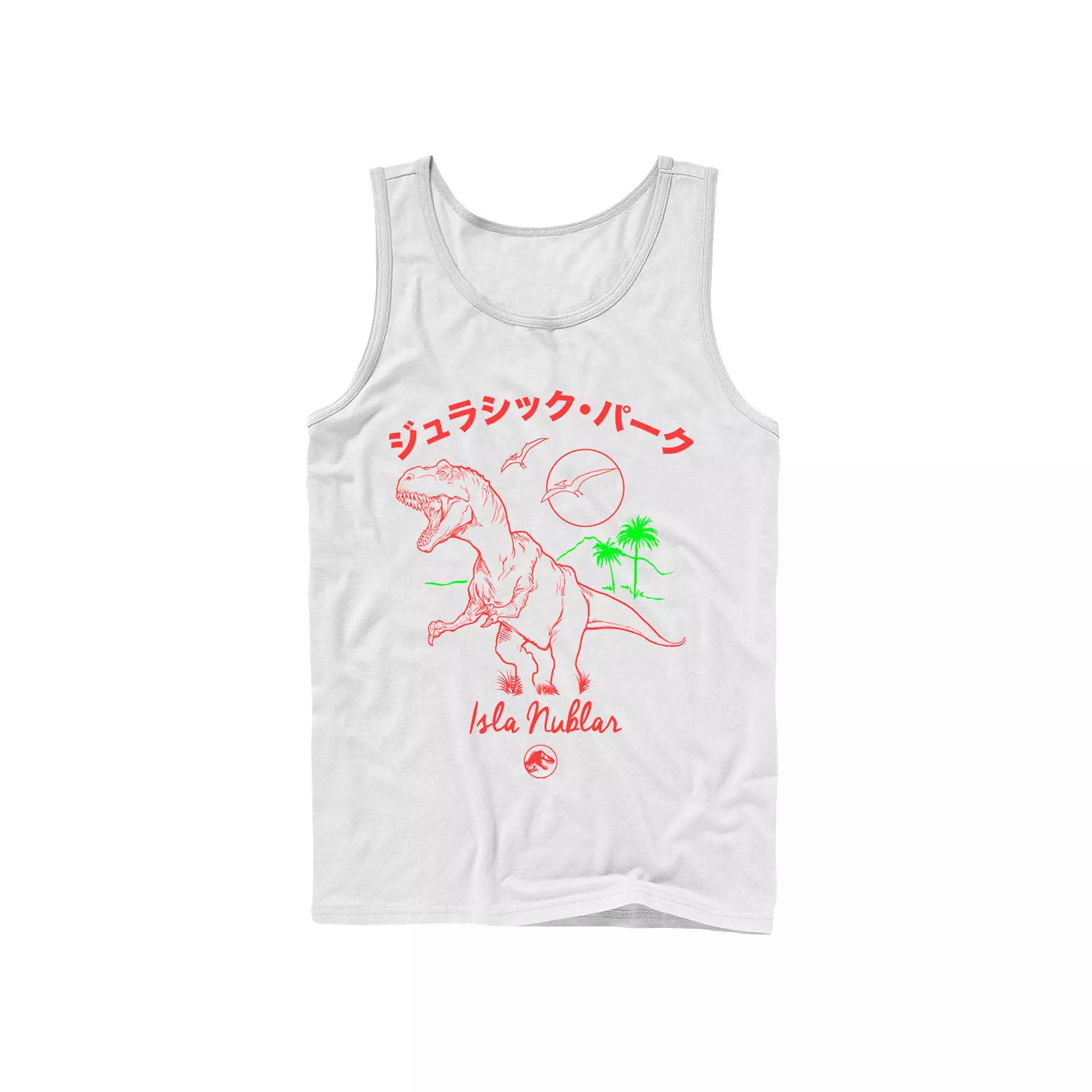 Men's Jurassic Park Kanji T Rex Outline Tank Top,  Product Image