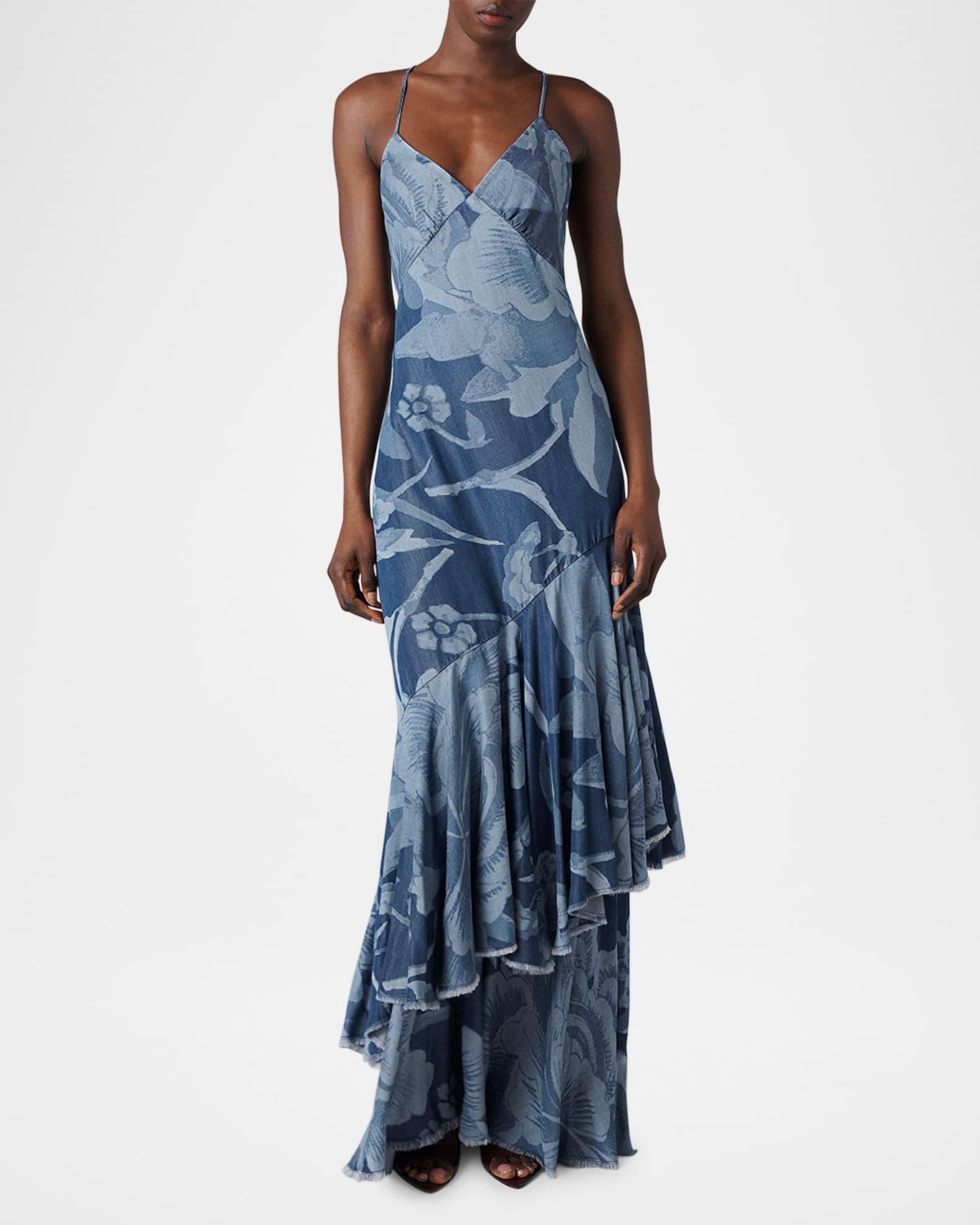 Luisa Floral-Print Ruffle Maxi Dress Product Image