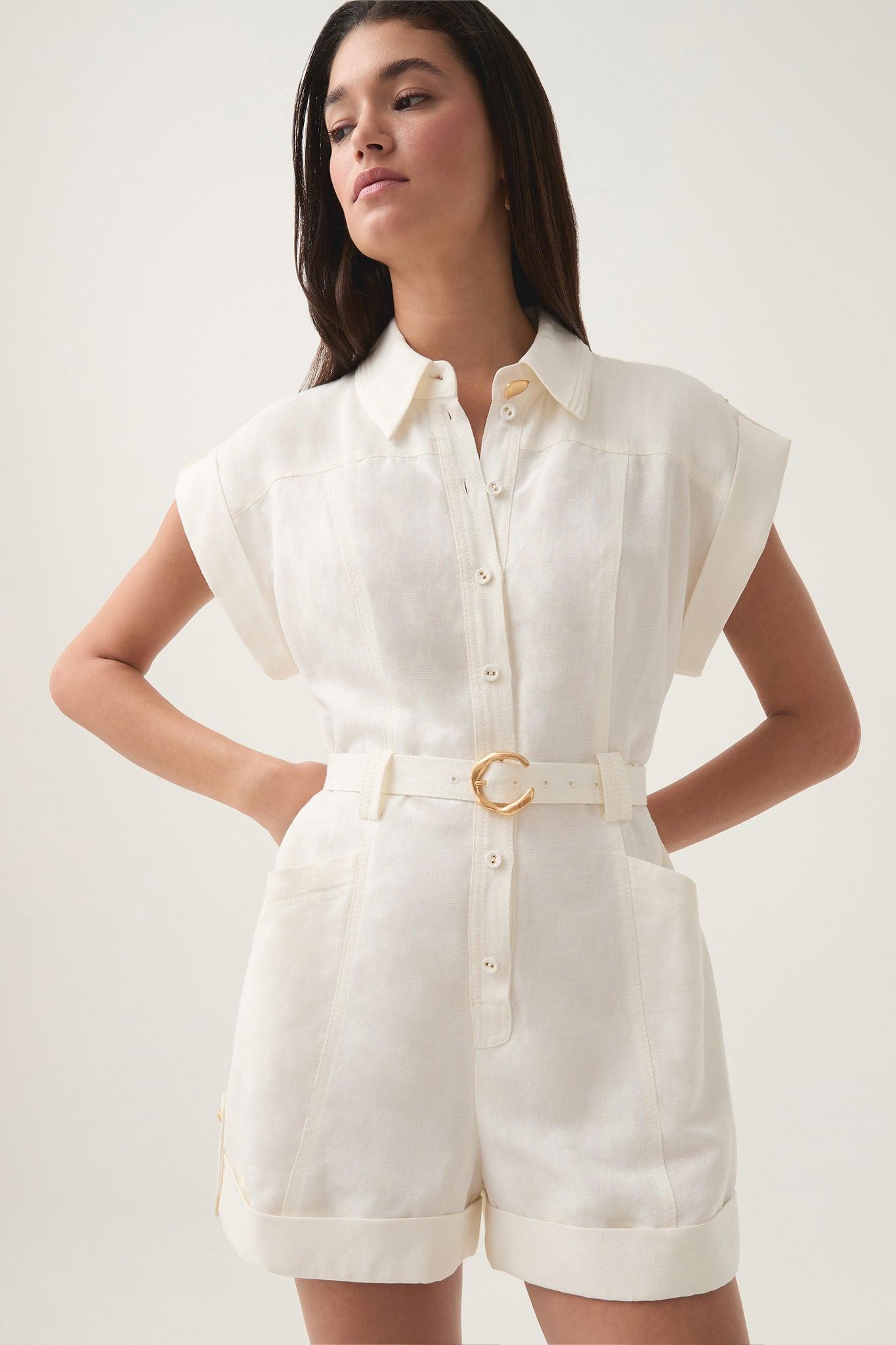 Calista Linen Playsuit Product Image