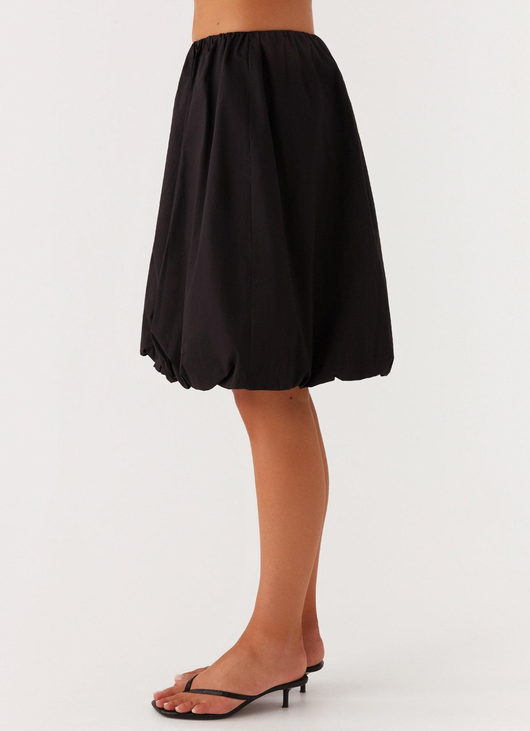 Make Way Bubble Midi Skirt - Black Product Image