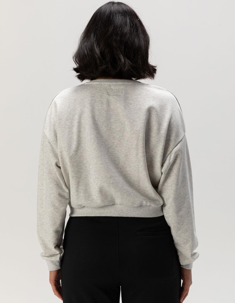 CONVERSE Retro Chuck Taylor Womens Crop Crewneck Sweatshirt - LIGHT GRAY Product Image