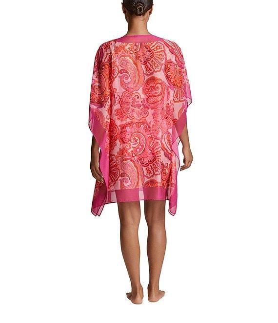 Lauren Ralph Lauren Provence Paisley Border Chiffon V-Neck Poncho Swim Cover-Up Product Image