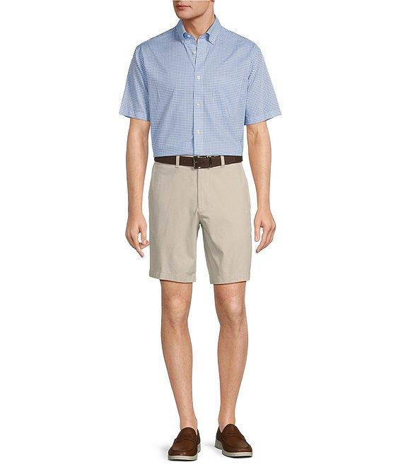 Gold Label Roundtree & Yorke Non-Iron Short Sleeve Micro Plaid Oxford Sport Shirt Product Image