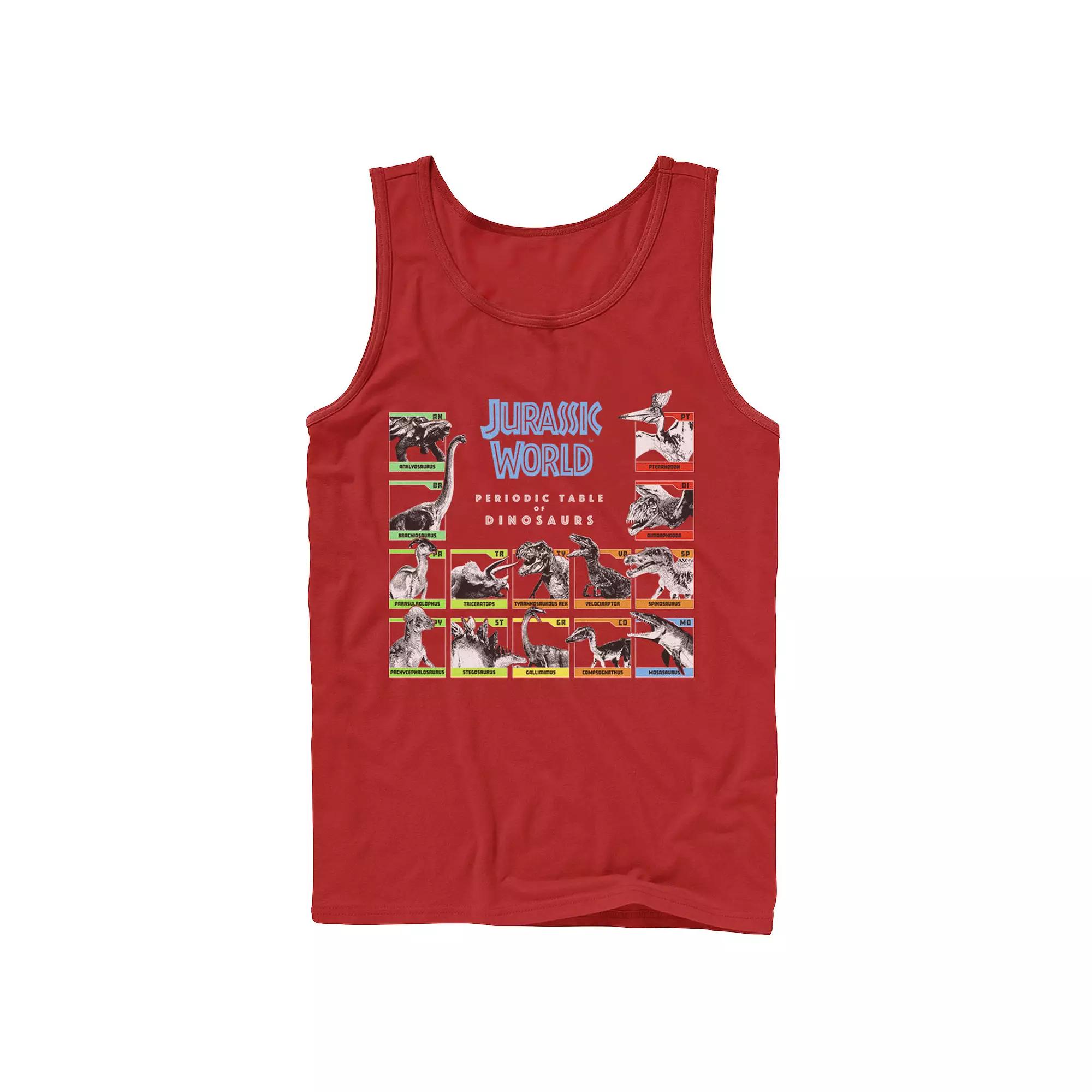 Men's Jurassic World Periodic Table of Dinosaurs Graphic Tank Top,  Product Image