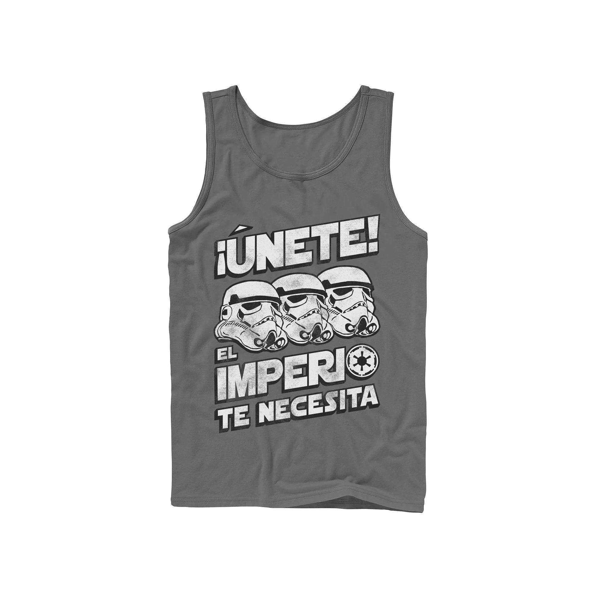 Men's Star Wars Unete El Imperio Te Necesita Stormtrooper Faded Portrait Tank Top,  Product Image