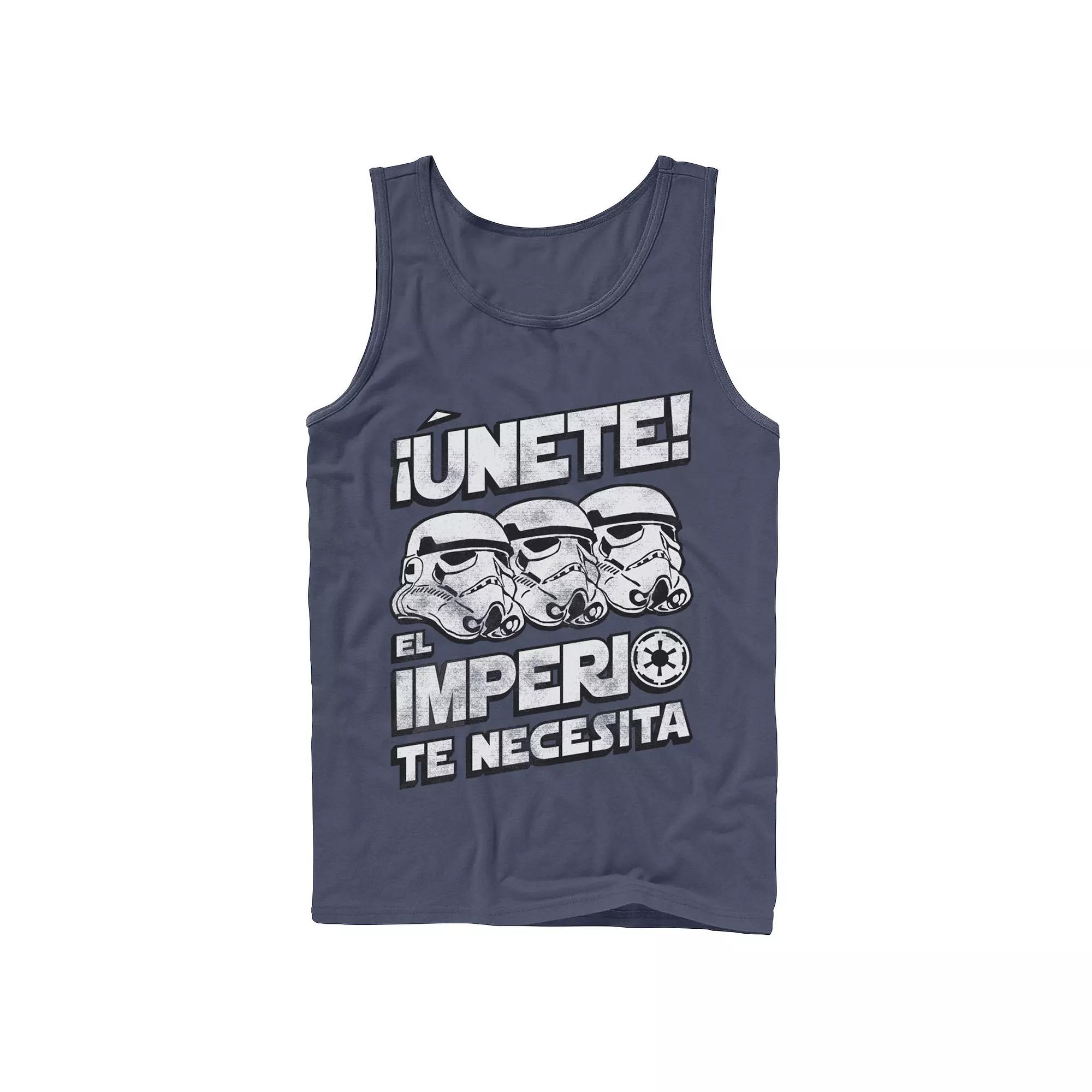 Men's Star Wars Unete El Imperio Te Necesita Stormtrooper Faded Portrait Tank Top,  Product Image