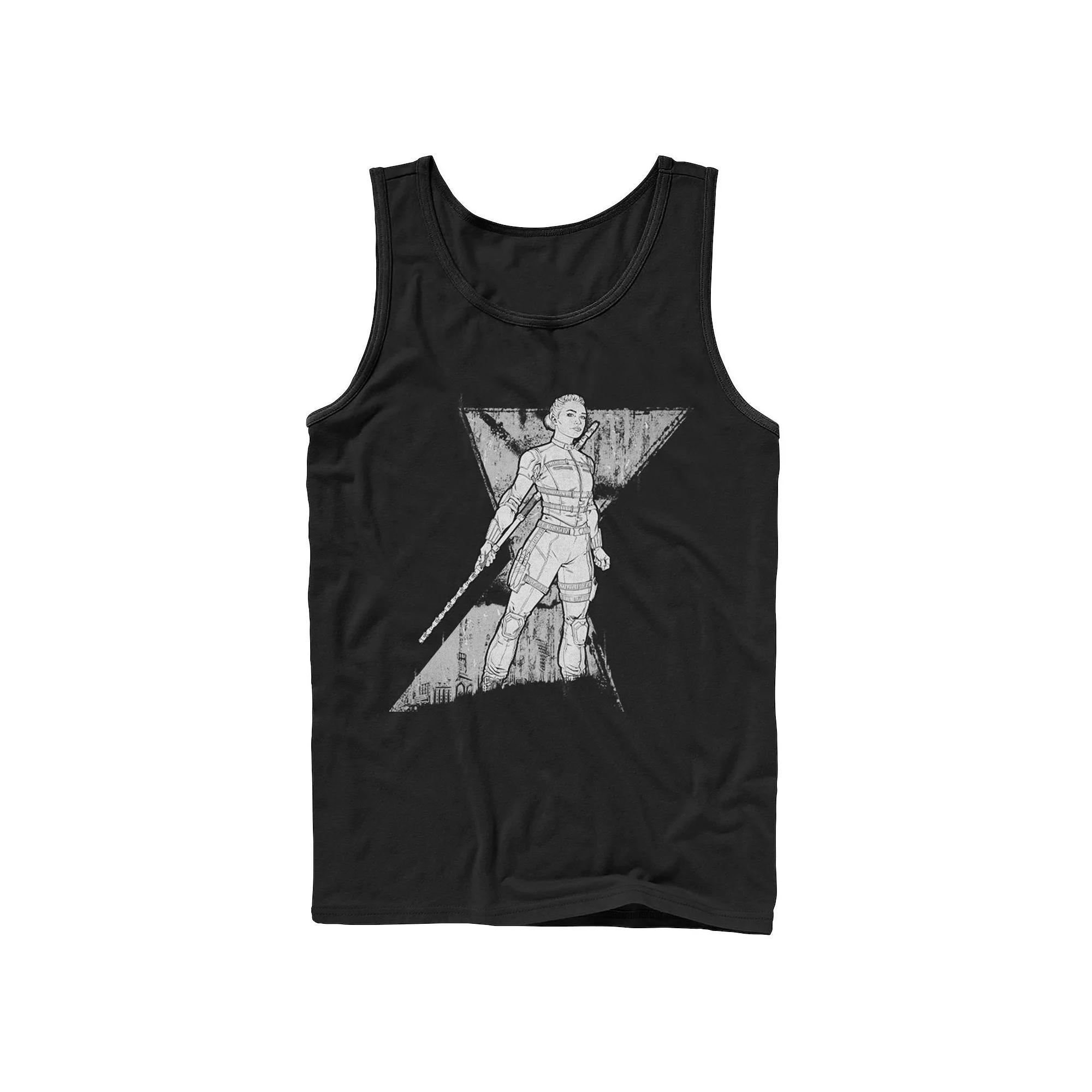 Men's Marvel Black Widow Yelena Sketch Logo Tank Top,  Product Image