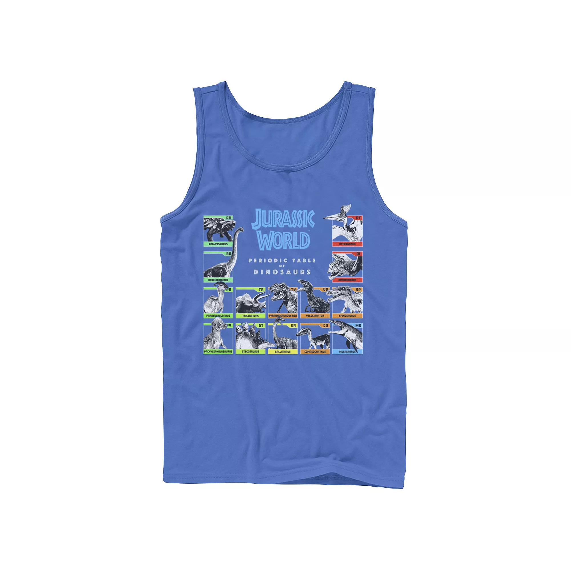 Men's Jurassic World Periodic Table of Dinosaurs Graphic Tank Top,  Product Image