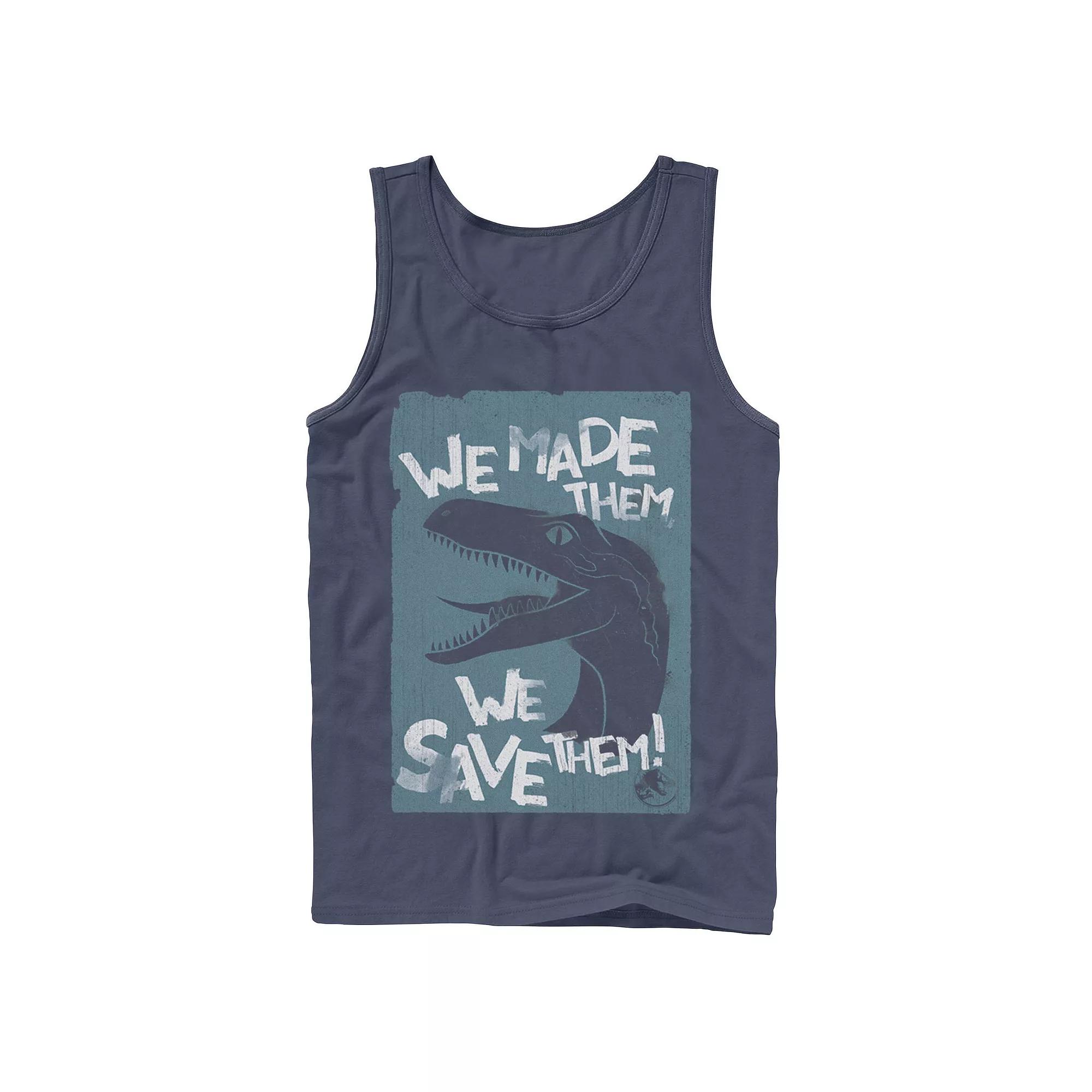 Men's Jurassic World Two We Made Them We Save Them Tank Top,  Product Image