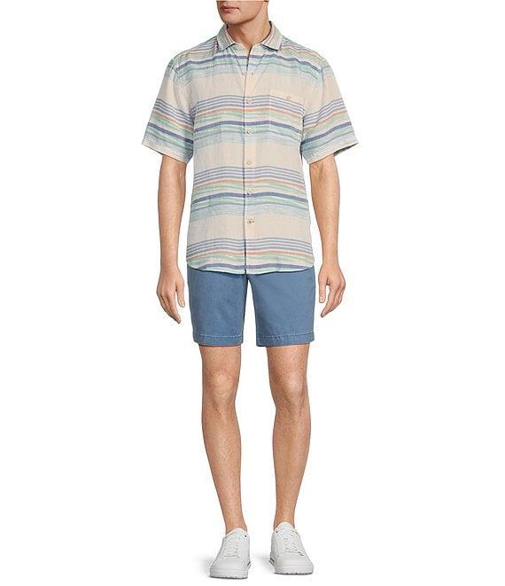 Tommy Bahama Sand Horizon View Linen Blend Short Sleeve Woven Shirt Product Image