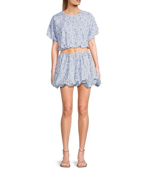 GB Coordinating Poplin Floral/Seashells Bubble Skirt Product Image