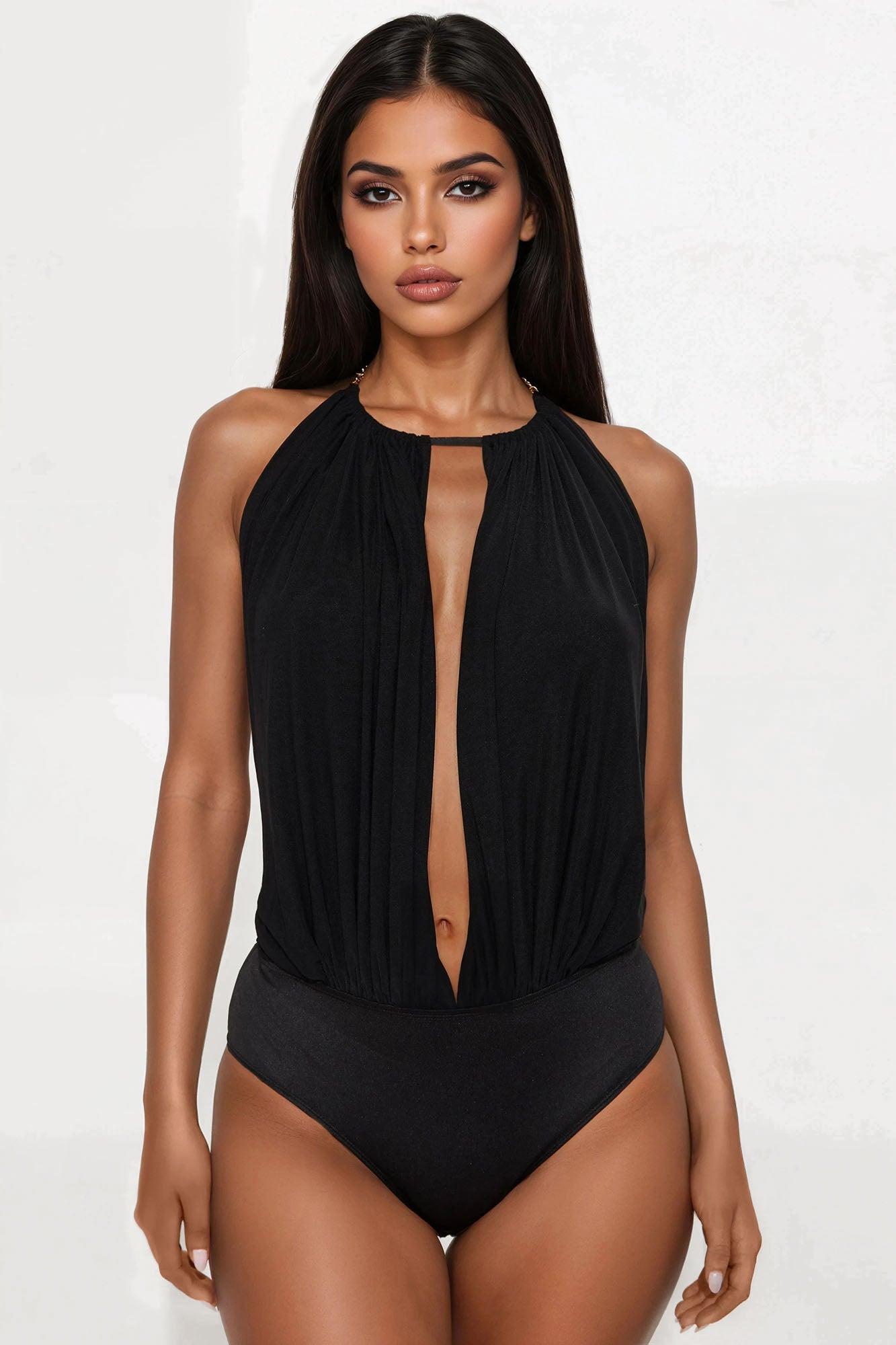 Soft Embrace Backless Skirt Set - Black Product Image