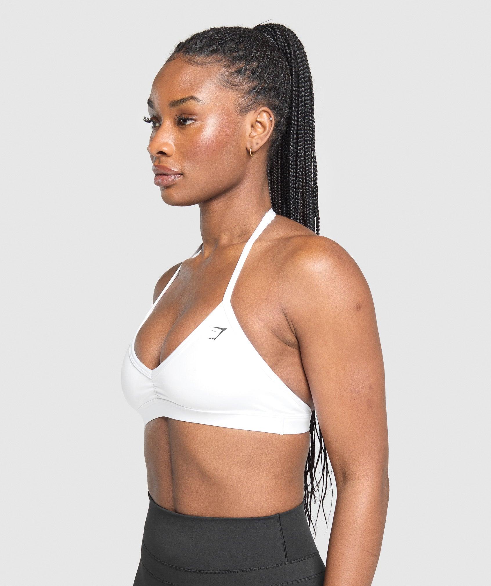 Gymshark Minimal Halterneck Sports Bra - White Female Product Image