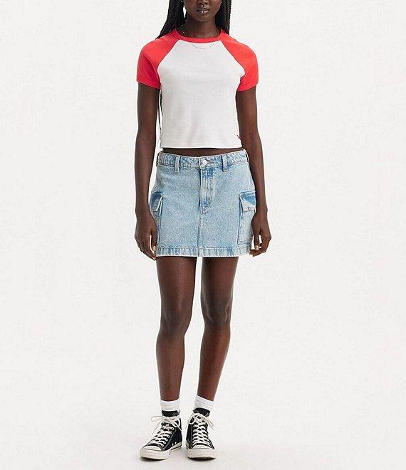 Levi's® Mid Rise Cargo Pocket Mini Denim Skirt Product Image