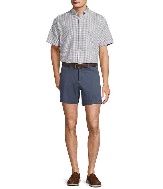 Roundtree & Yorke Short Sleeve Small Check Oxford Sport Shirt Product Image