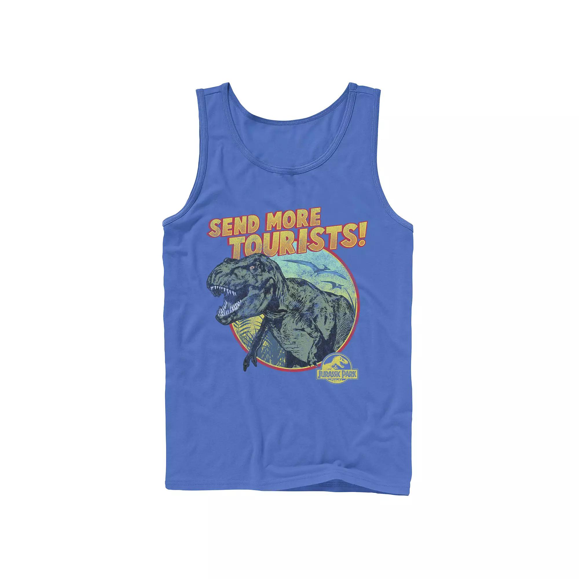 Men's Jurassic Park T-Rex Send More Tourists Tank Top,  Product Image