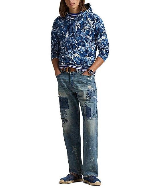 Polo Ralph Lauren Tropical-Print Jersey Long Sleeve Hoodie T-Shirt Product Image