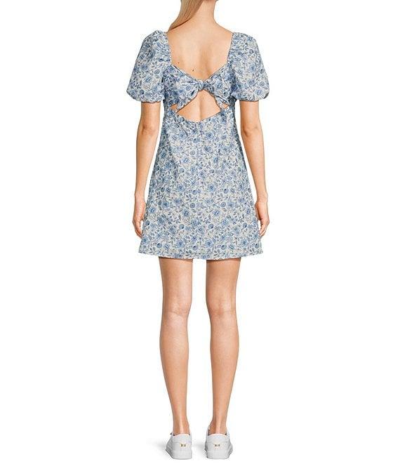 GB Floral Print Puff Sleeve Empire Waist Dress Product Image