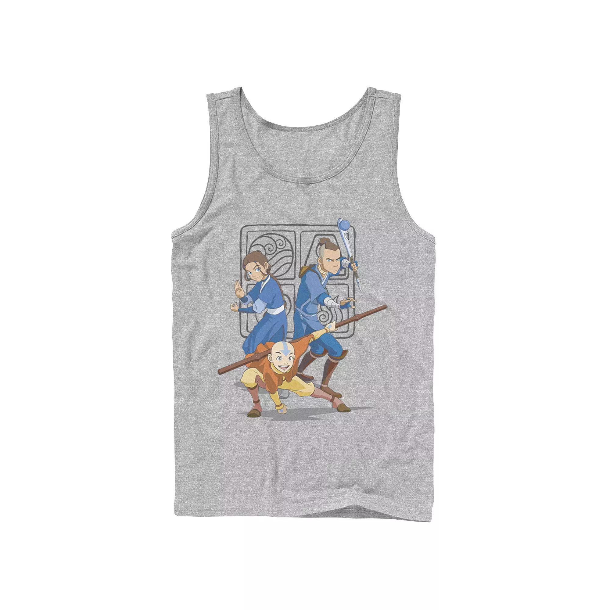 Men's Nickelodeon Avatar The Last Airbender Main Cast Group Shot Symbol Graphic Tank Top,  Product Image