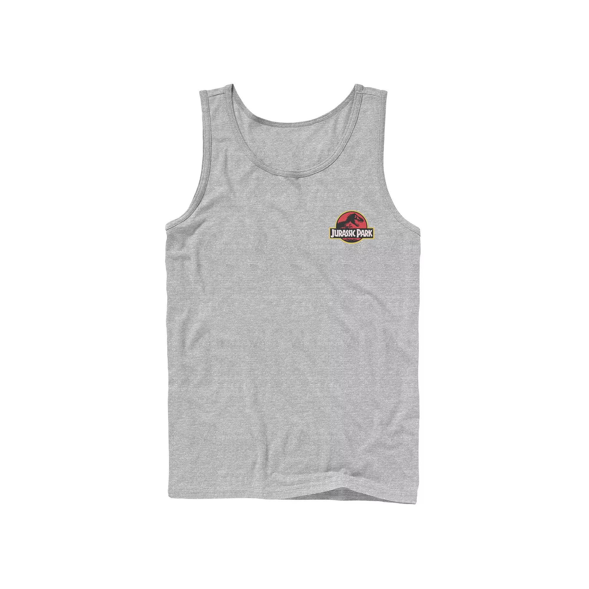 Mens Jurassic Park Logo Red & Yellow Pocket Tank Top, Men's,  Product Image