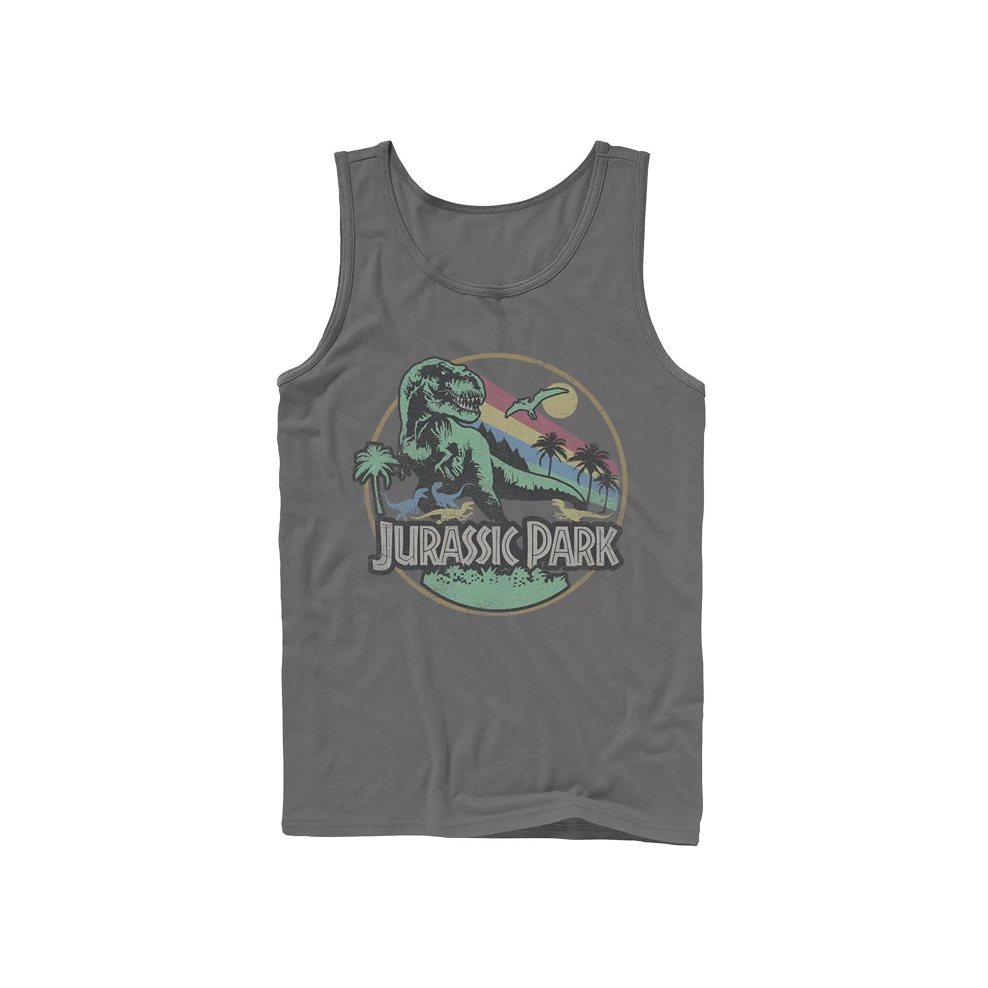 Men's Jurassic Park Retro Circle Tank Top,  Product Image