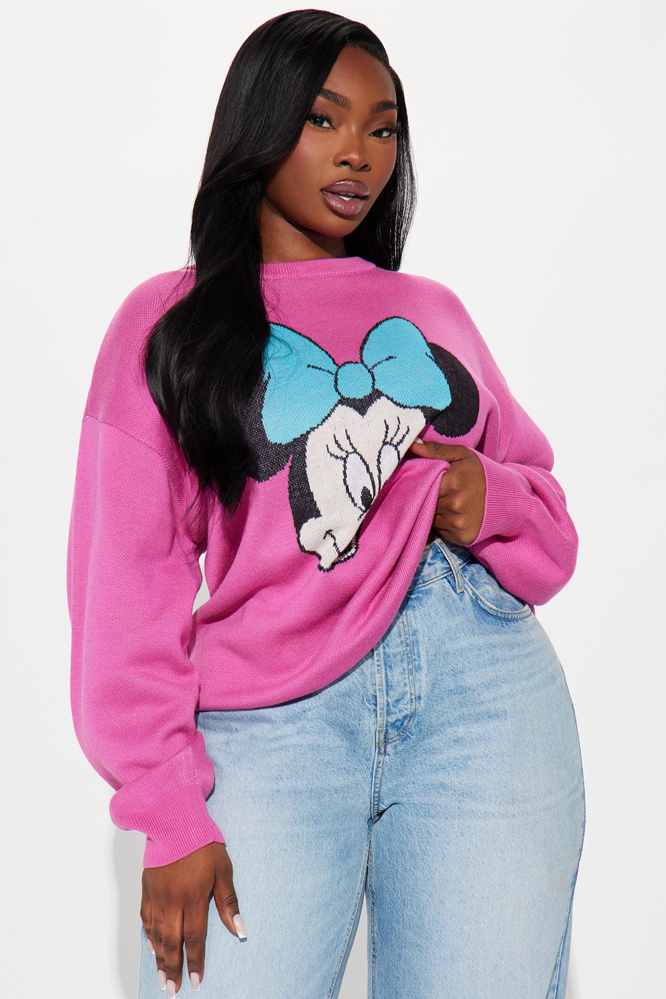 Minnie Mouse Bow Sweater - Pink/combo Female Product Image