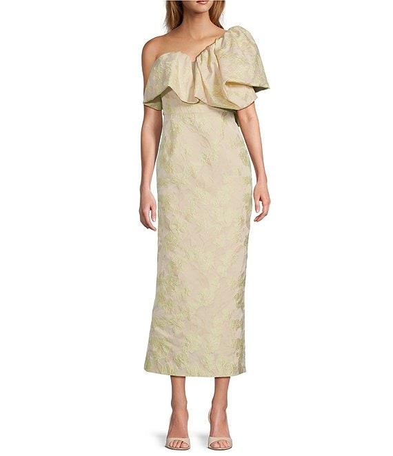 Antonio Melani Jordyn Floral Jacquard One Shoulder Midi Dress Product Image