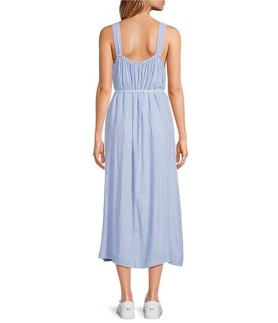 Cloth & Stone Stripe Linen Blend Braided Belt Tie Maxi Dress Product Image