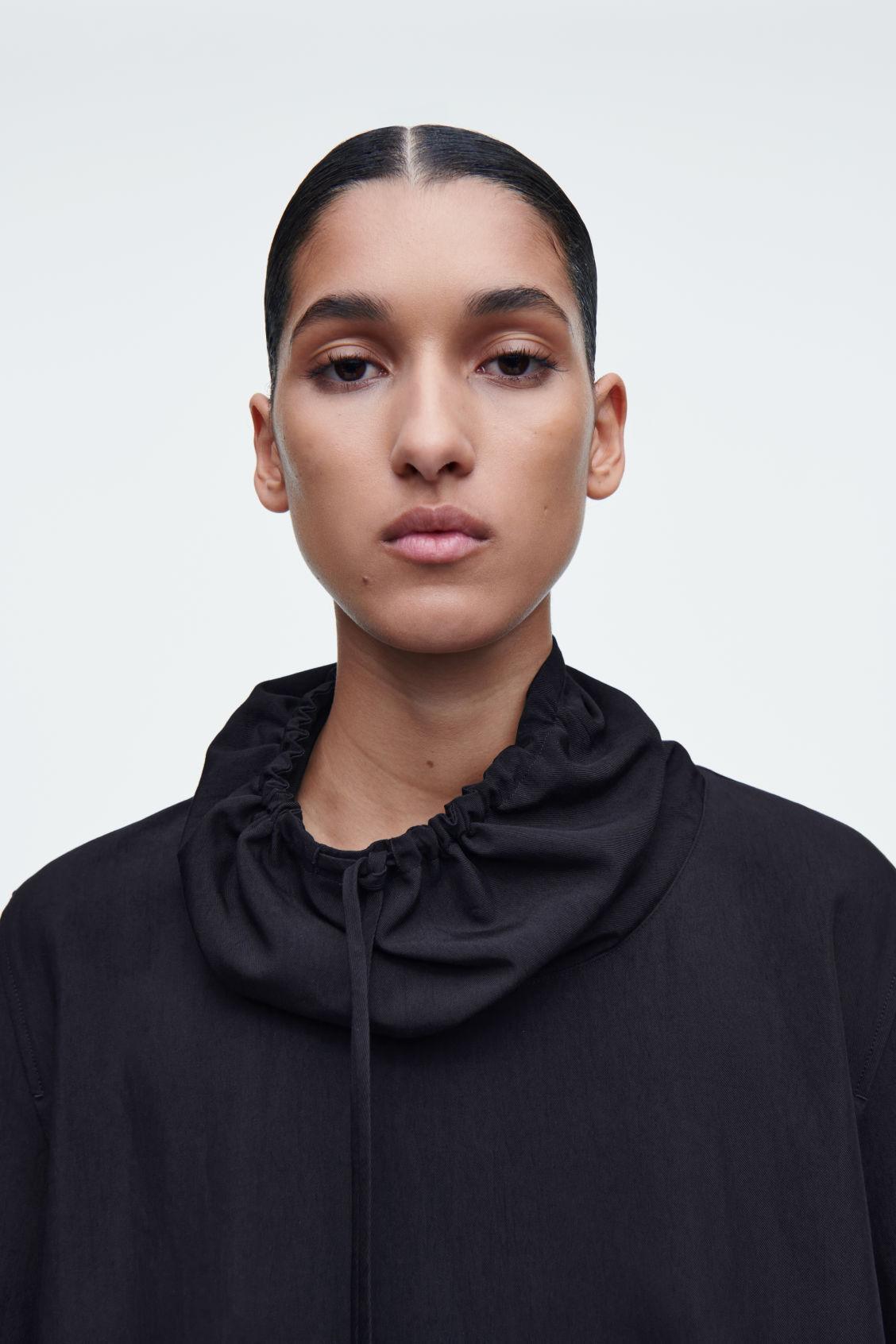 DRAWSTRING-NECK TOP Product Image