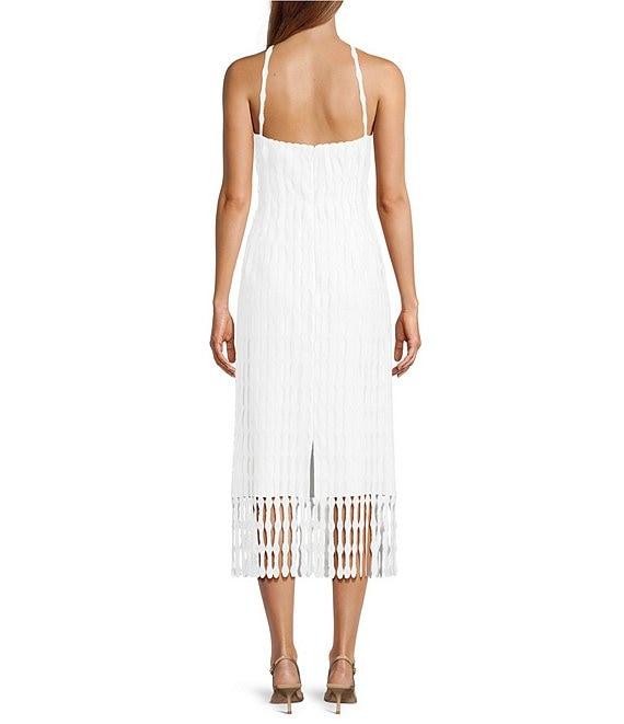 Antonio Melani Asha Novelty Lace Halter Neck Sleeveless Midi Dress Product Image