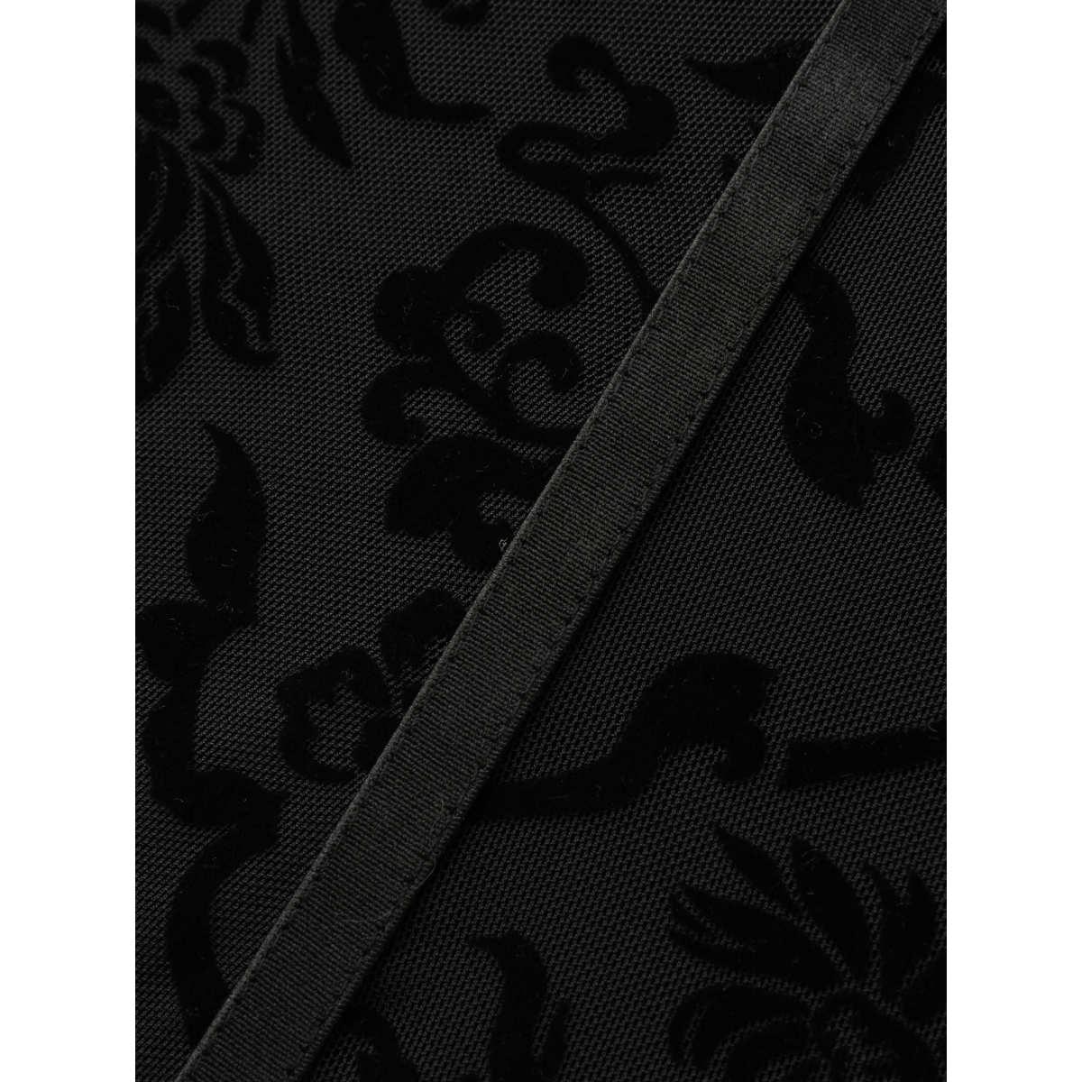 Plus Size Flocked Floral Stretchy Mesh Lace Tank Top Women BlackFlower Romantic Non Elegant Tank Tops Camis BloomChic 28/5X Product Image