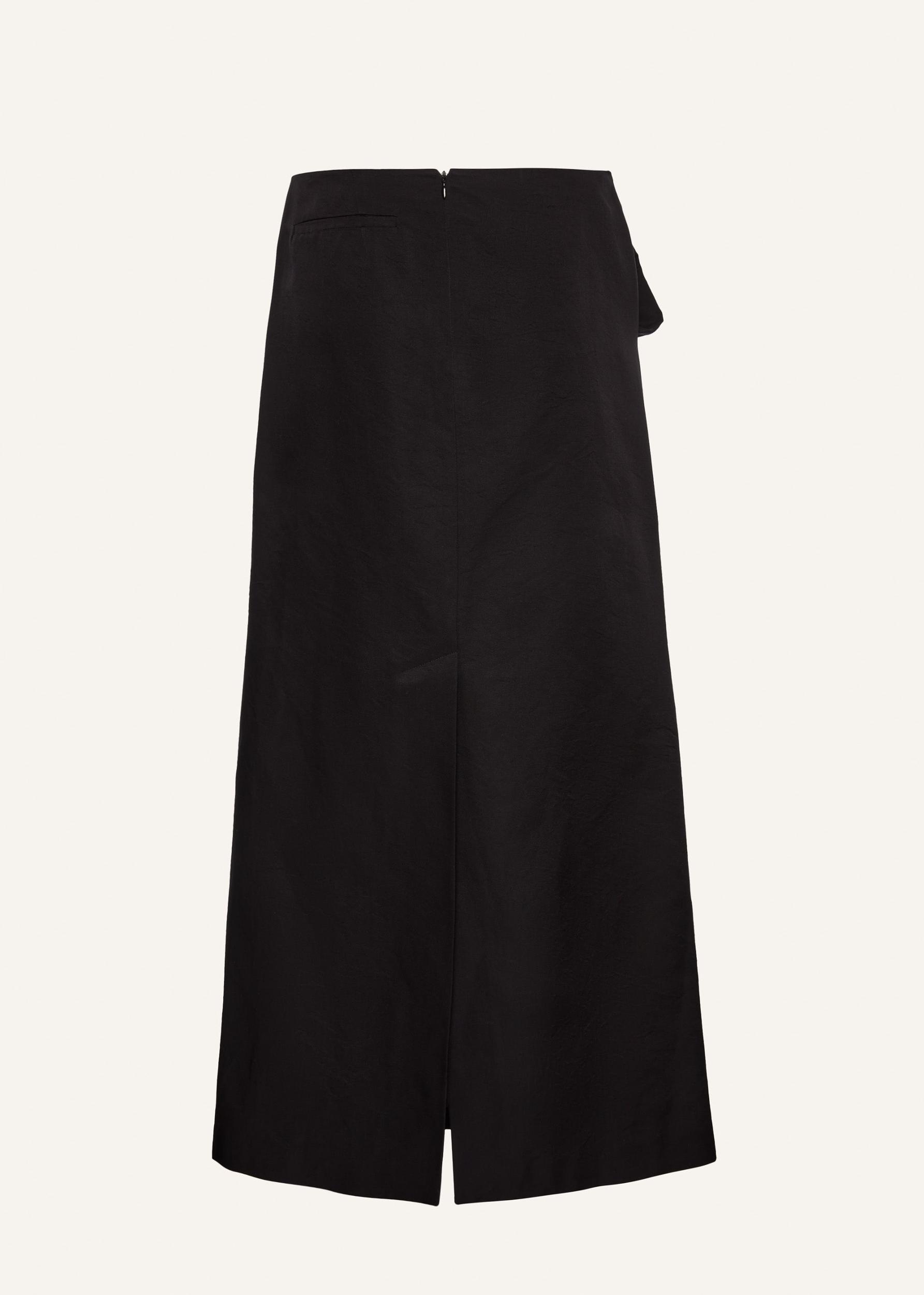 Cotton draped maxi skirt in black Product Image