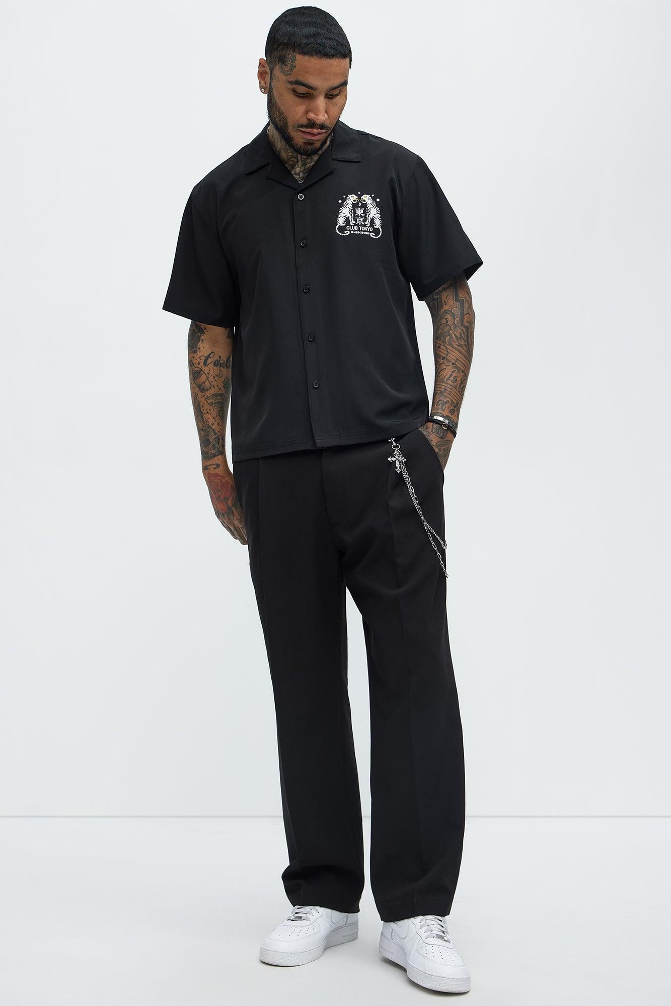 Club Tokyo Graphic  Button Up Shirt - Black Product Image
