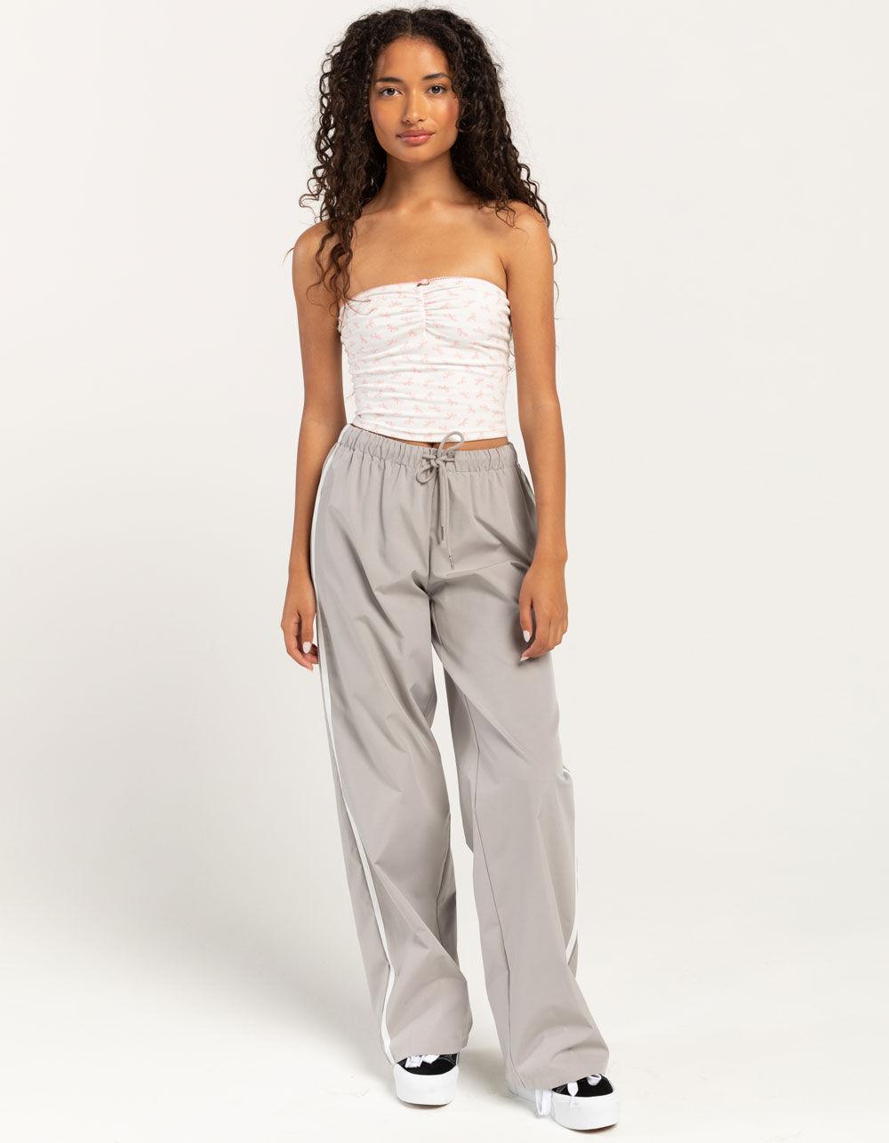 RSQ Womens Low Rise Track Pants - LIGHT GRAY Product Image