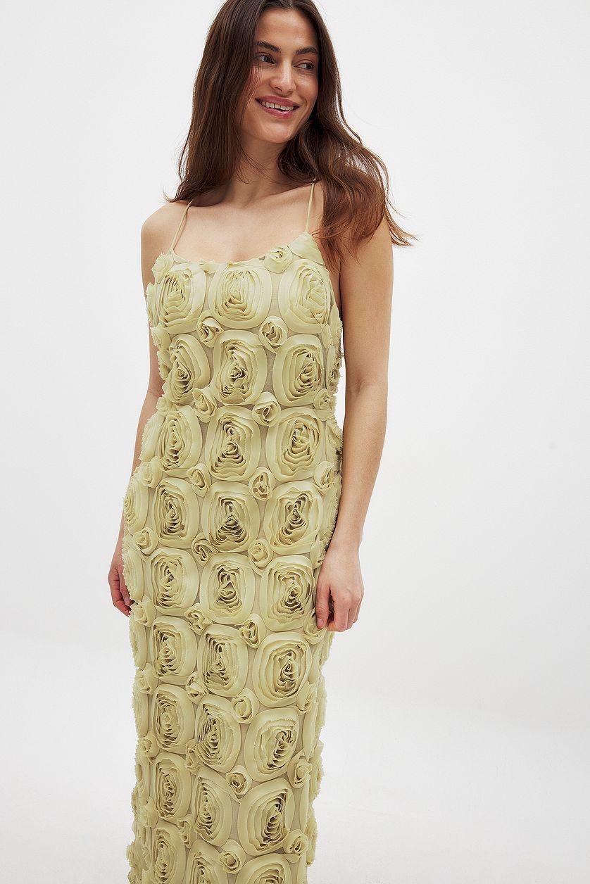 Rose Texture Slip Midi Dress Product Image