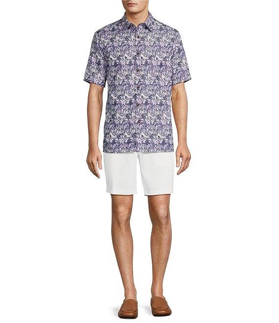 Roundtree & Yorke Short Sleeve Square Print Sport Shirt Product Image