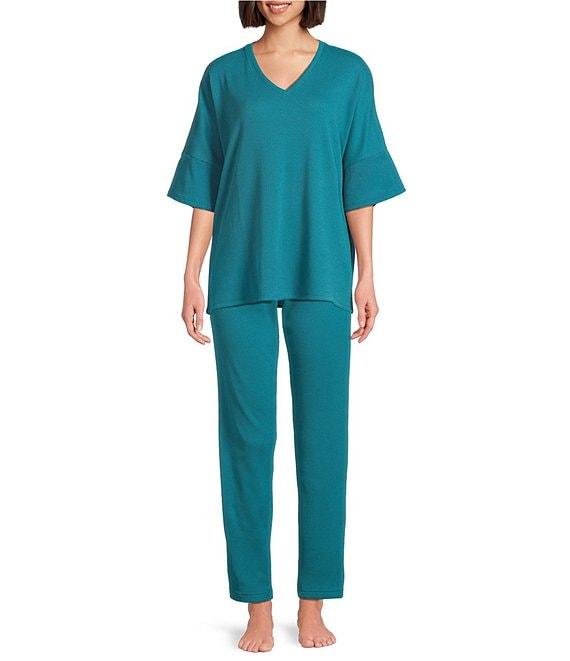 N by Natori Tranquility Short Sleeve V-Neck Coordinating Lounge Top Product Image