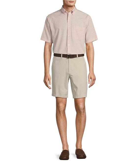 Gold Label Roundtree & Yorke Non-Iron Short Sleeve Small Plaid Poplin Sport Shirt Product Image