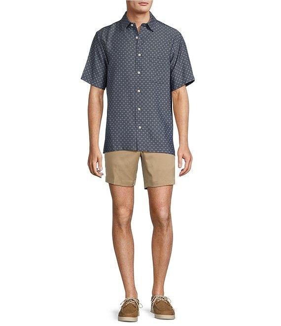 Roundtree & Yorke Short Sleeve Circle Print Polynosic Sport Shirt Product Image