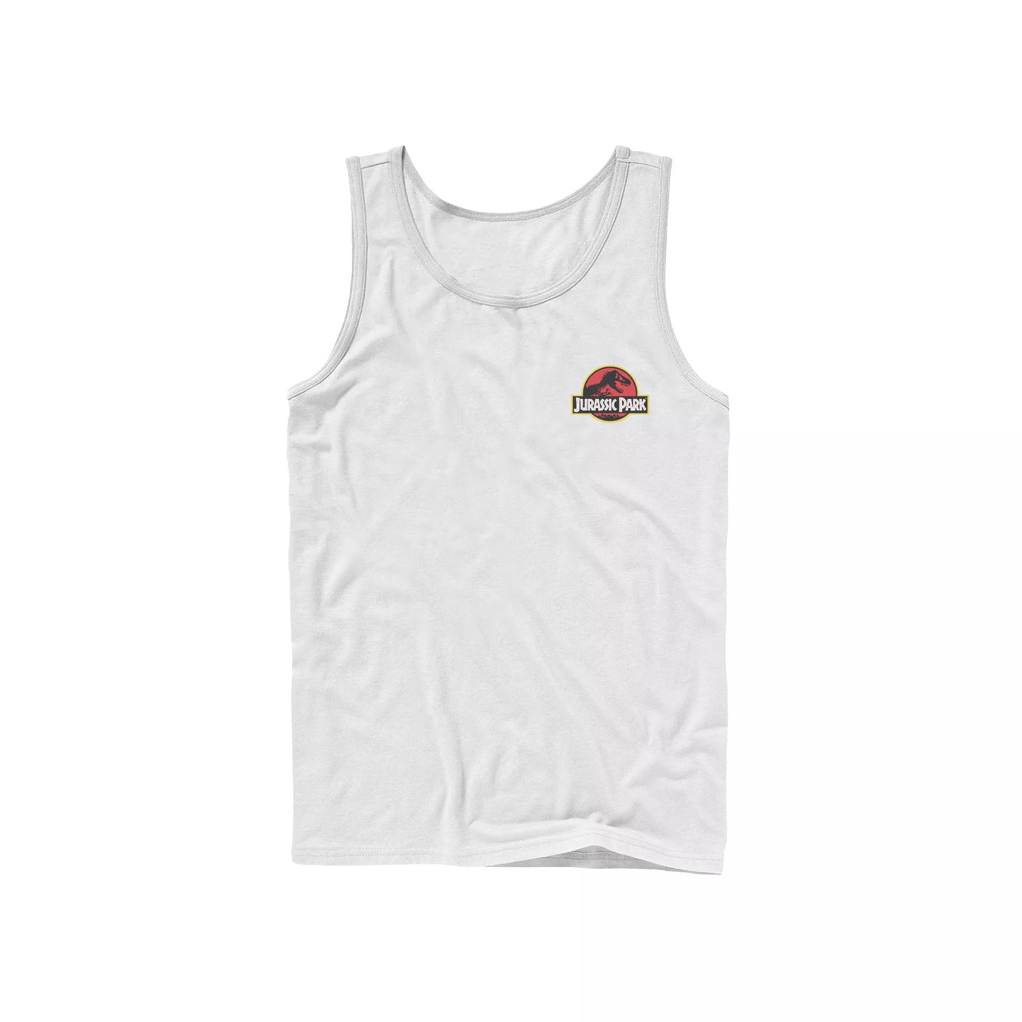 Mens Jurassic Park Logo Red & Yellow Pocket Tank Top, Men's,  Product Image