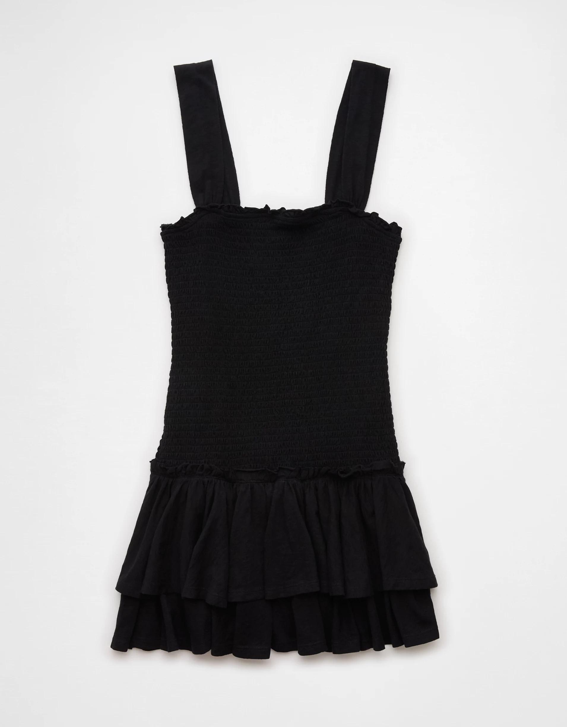 AE Sunchaser Knit Smocked Drop Waist Mini Dress Product Image