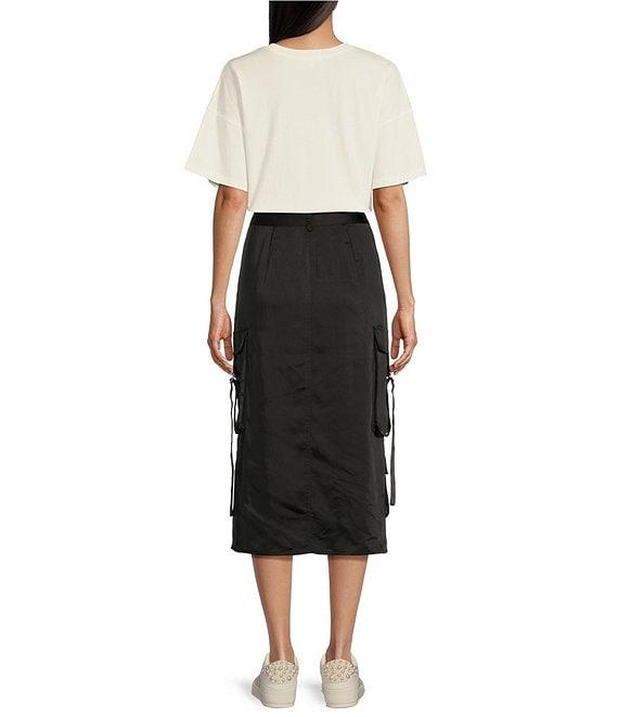 GB Satin Cargo Midi Skirt Product Image
