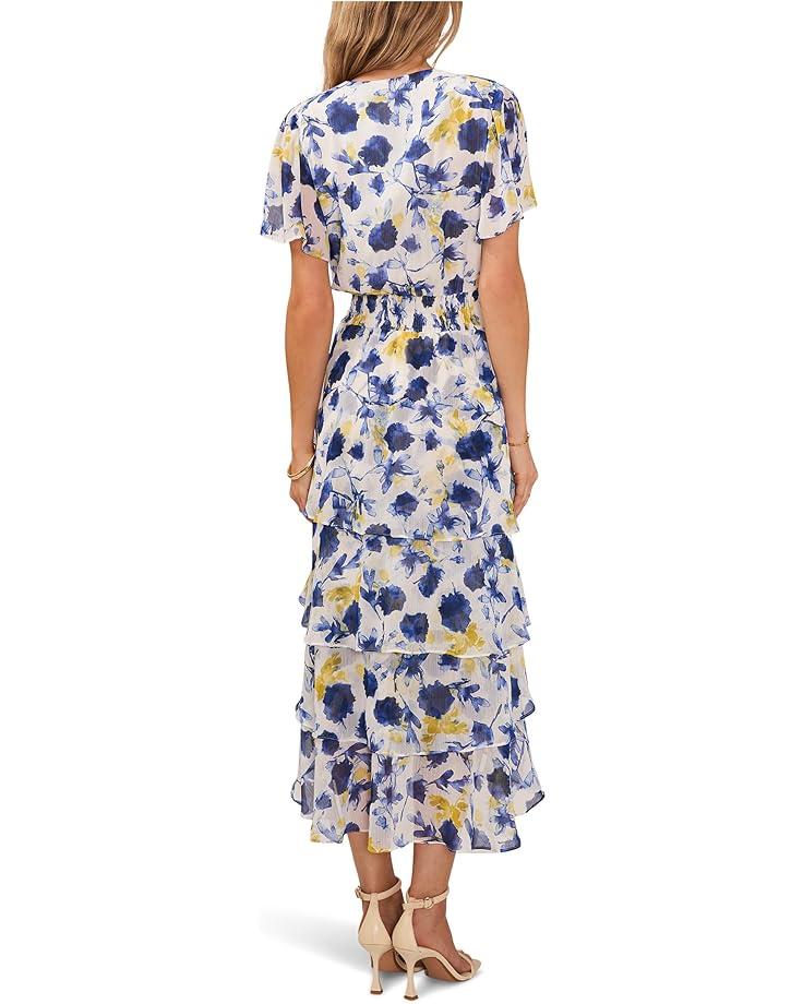 Elbow Sleeve Smocked Waist Tiered Maxi Dress Product Image