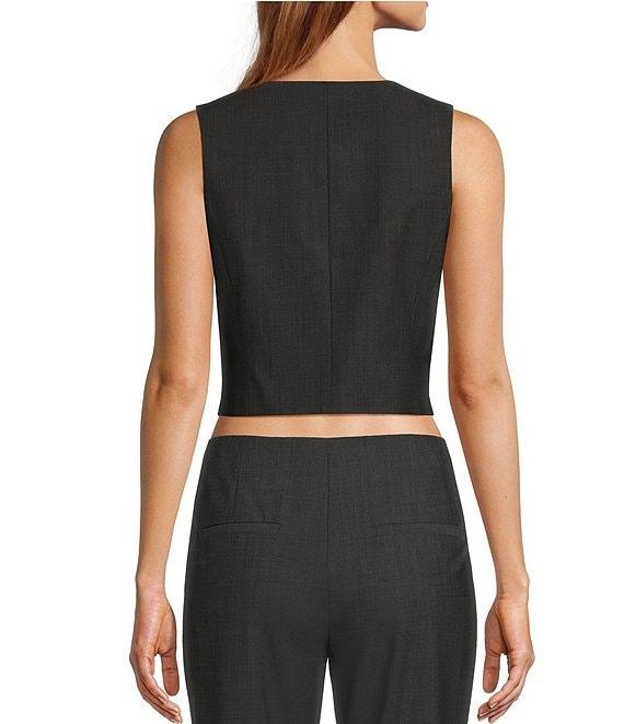 Antonio Melani Melinda V-Neck Sleeveless Wool Blend Button Front Vest Product Image