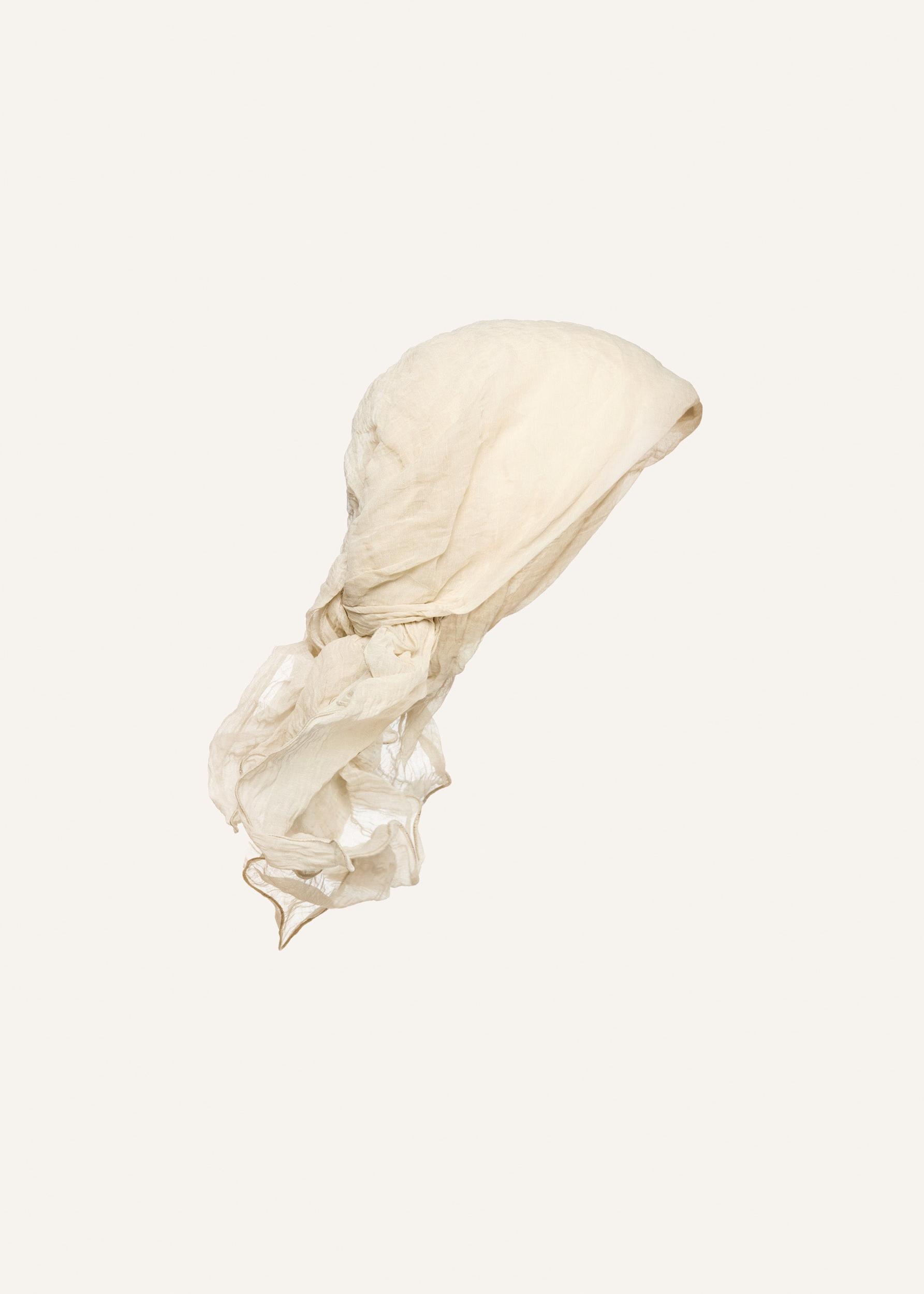 Wired head scarf in cream Product Image