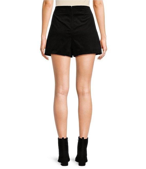 Copper Key Velvet Pleated Buckle Mini Skirt Product Image