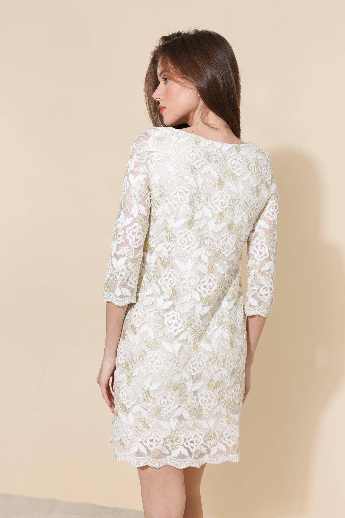 Golden Lace Dress Product Image