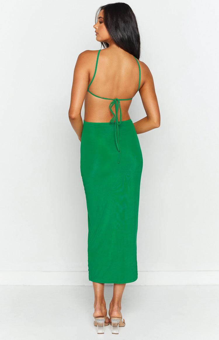 Nyla Green Cut Out Halter Midi Dress Product Image