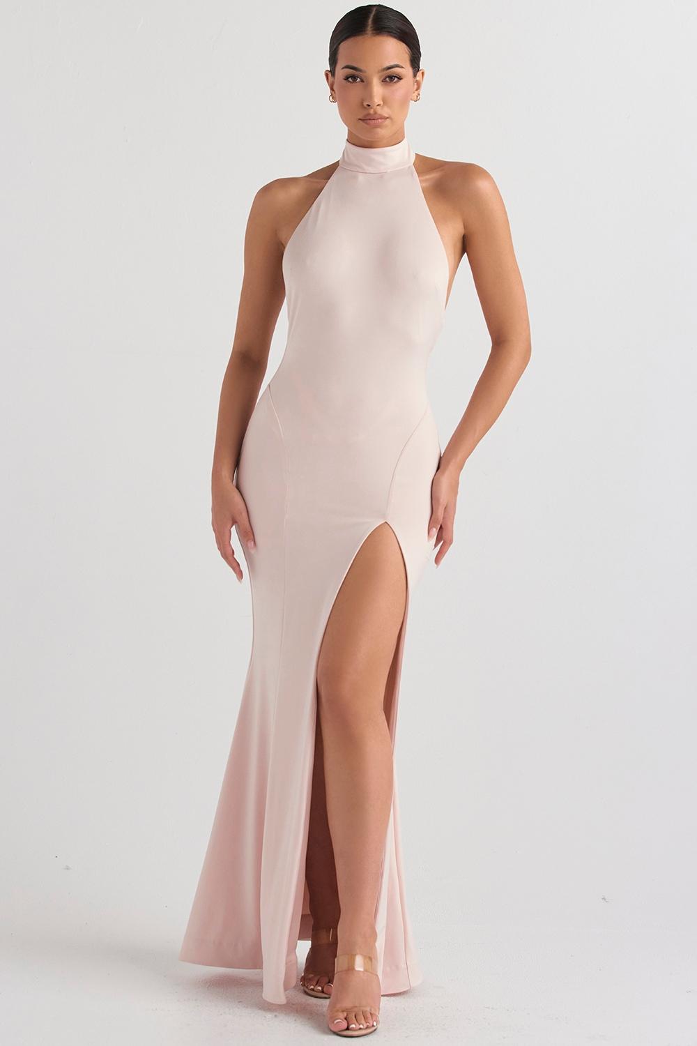 Juliette  blush halter gown Product Image